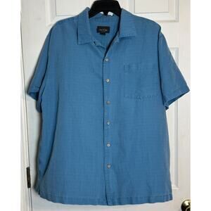 David Taylor Collection Men's Short Sleeved Button- Up, Blue, XL